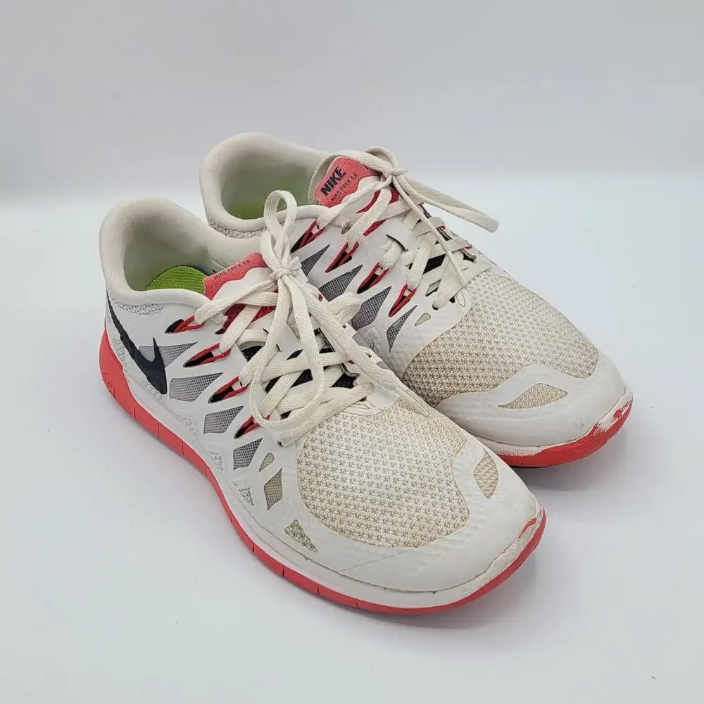 Nike Free 5.0 642198-106 white red Men's size 8